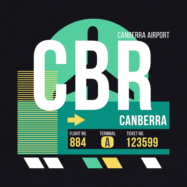 Canberra (CBR) Airport // Retro Sunset Baggage Tag by Now Boarding